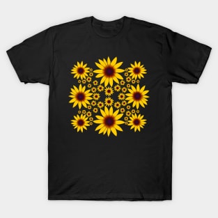 Yellow blooming coneflower floral pattern bloom flower T-Shirt